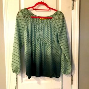 Green ombré peasant top